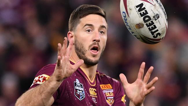 Ben Hunt of the Queensland Maroons during State of Origin Game 3 between the Queensland Maroons and NSW Blues, at Suncorp Stadium in Brisbane, on Wednesday, July 12, 2017. (AAP Image/Dave Hunt) NO ARCHIVING, EDITORIAL USE ONLY