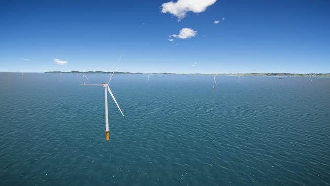 Star of the South 3D digital model showing Australia's first offshore wind project — proposed to be located off the south coast of Gippsland, Victoria. Picture: Supplied