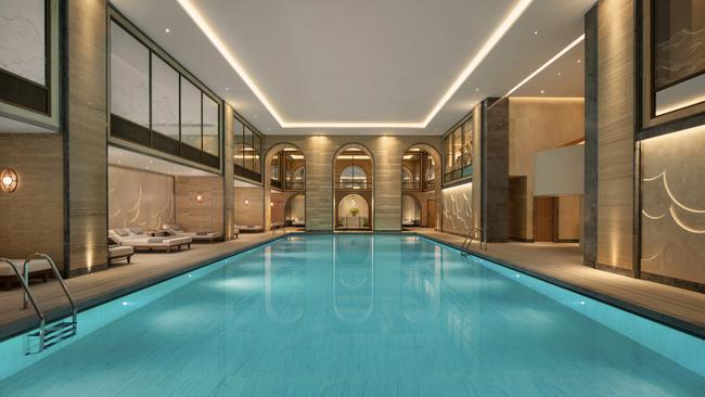 Pool at the hotel spa, Raffles London at the OWO.