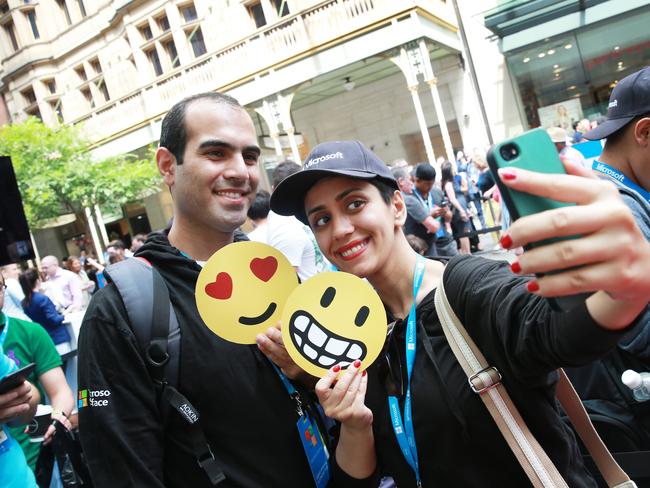 Microsoft’s flagship store is just around the corner from Apple’s. Picture: Dylan Robinson