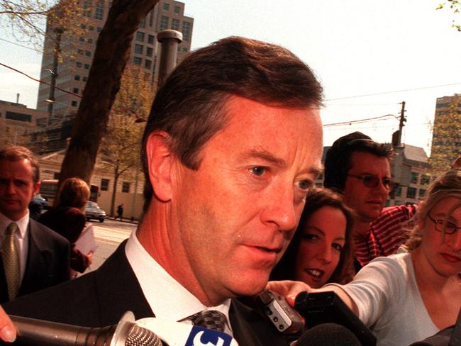 Barrister Andrew Roderick Fraser arrives at Melbourne Magistrates Court facing charges of trafficking, possessing and using cocaine as well as possessing esctasy on September 13, 1999.