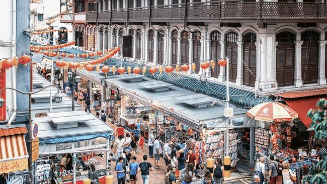 Bustling Smith Street Market.