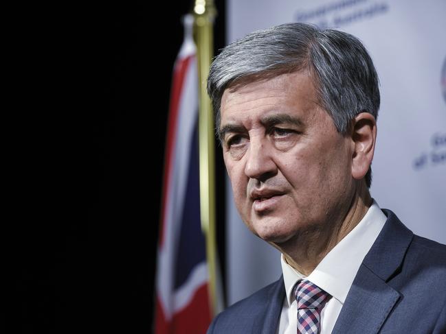 SA Treasurer Rob Lucas speaks during a press conference at the State Administration Centre in Adelaide, Monday, November 25, 2019. The South Australian government has struck a deal with a key crossbench MP that could allow its controversial land tax reforms to pass state parliament. (AAP Image/Roy Vandervegt) NO ARCHIVING--