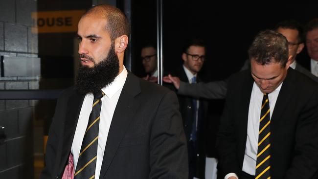 Bachar Houli arrives at the AFL tribunal. Picture: Michael Klein