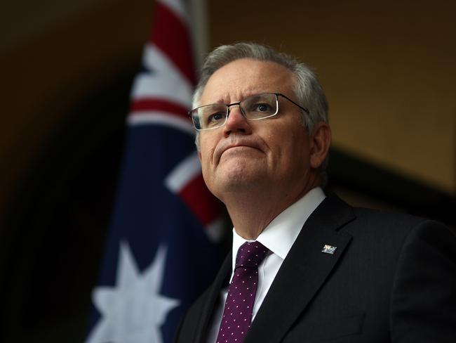 CANBERRA, AUSTRALIA - NewsWire Photos JULY 25, 2021: Prime Minister Scott Morrison during a press conference at The Lodge in Canberra. Picture: NCA NewsWire / Gary Ramage