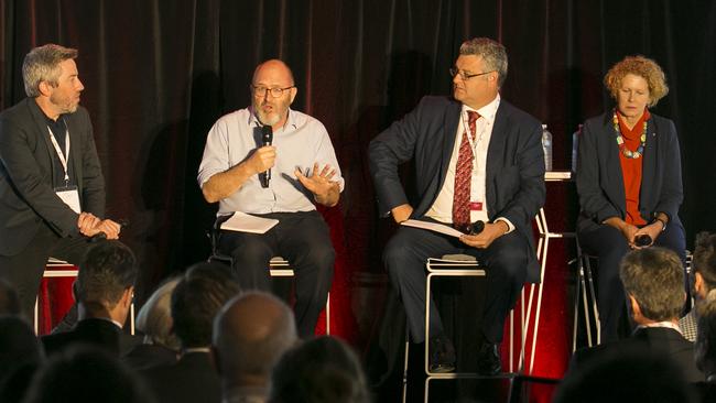 L-R: Dr Andy Marks (Western Sydney University), Dr Tim Williams (Arup), David Pring (KPMG Aus) and Elizabeth Macgregor (MCA). Picture: Dylan Robinson