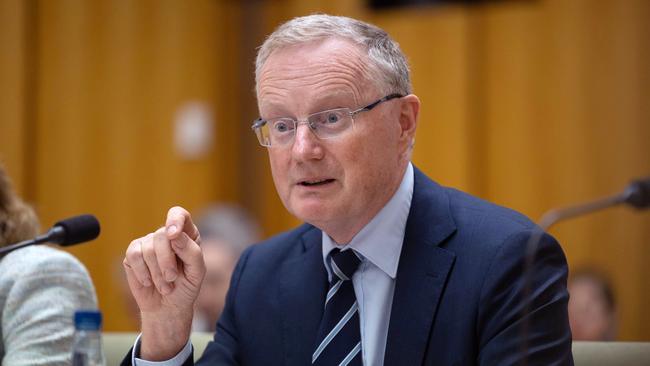 Reserve Bank governor Philip Lowe was grilled on how many additional interest rate rises the central bank intends to deliver when he appeared before a Senate estimates committee at Parliament House in Canberra. Picture: NCA NewsWire/Gary Ramage