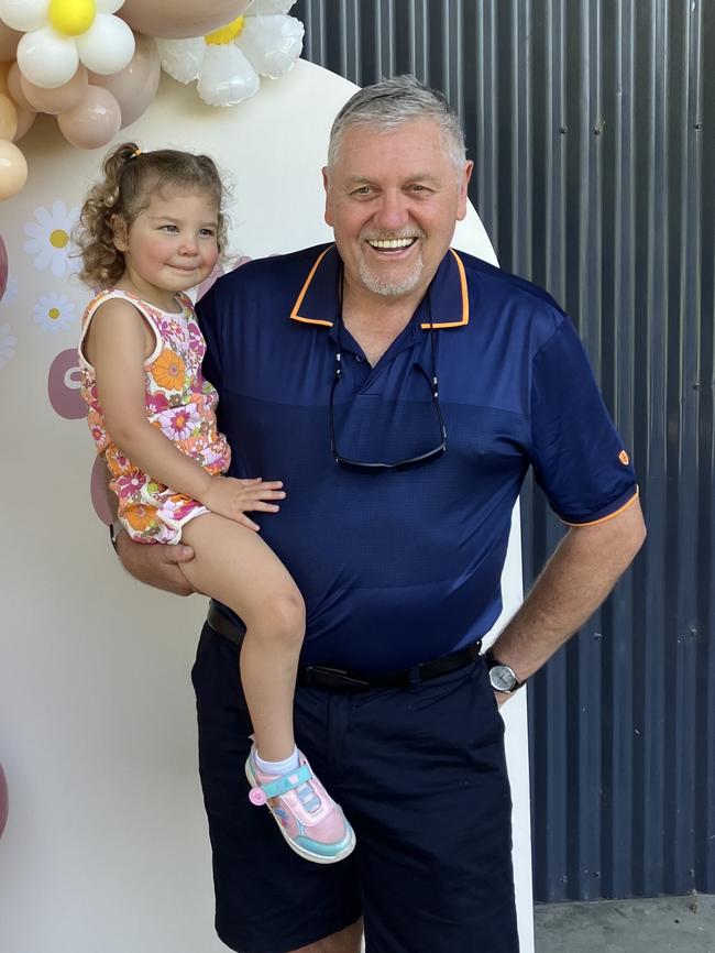 Ray Hadley with his granddaughter Lola, 3, who is currently undergoing treatment for Leukemia. Picture: Supplied