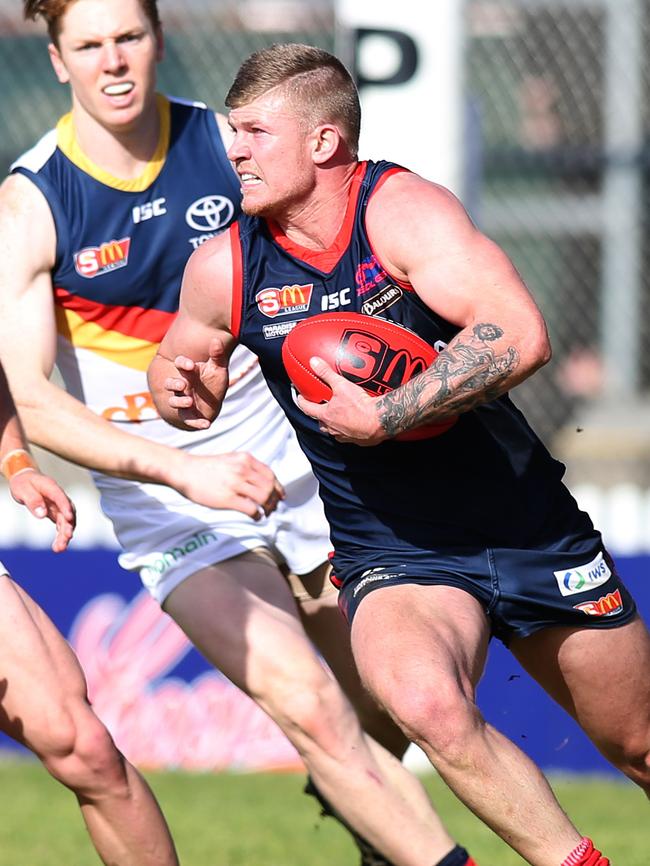 Norwood’s Joshua Glenn  on the prowl for Norwood earlier this season. Picture: AAP IMAGE/DEAN MARTIN