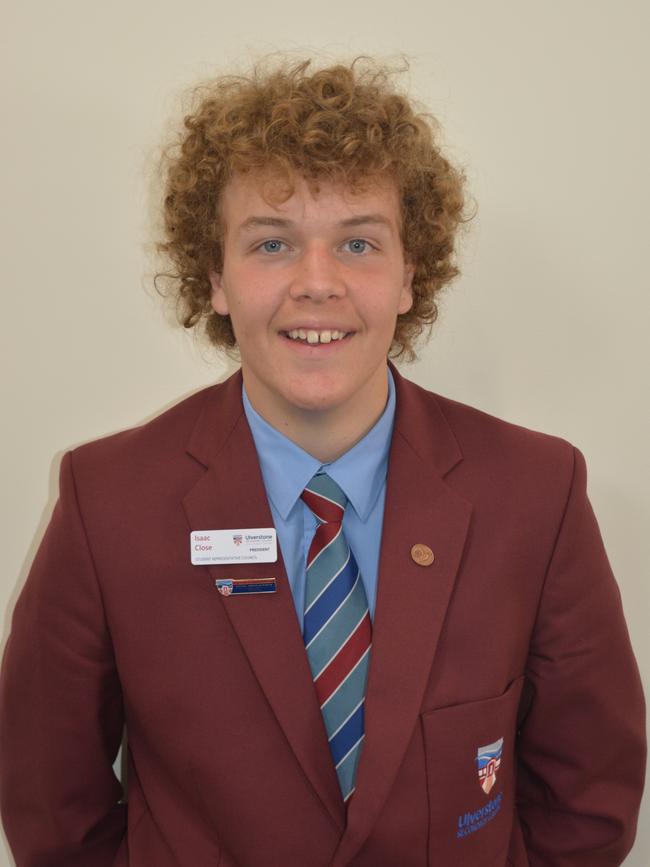 Ulverstone Secondary College Student Representative Council president Isaac Close. Source: Supplied.