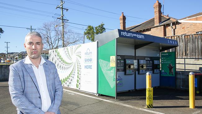 Cumberland Mayor Steve Chistou has campaigned to clean up rubbish around the Return and Earn facility in Granville. Picture: Carmela Roche