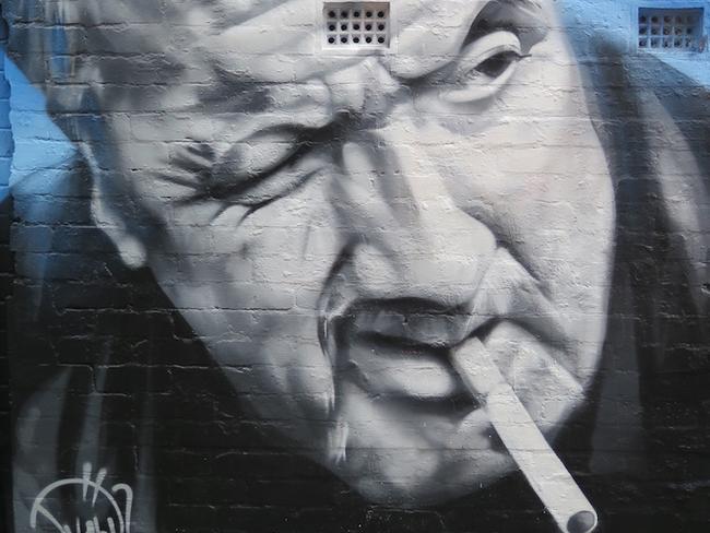 Read retains his Melbourne notoriety on the walls of the city, or like this piece in Collingwood.