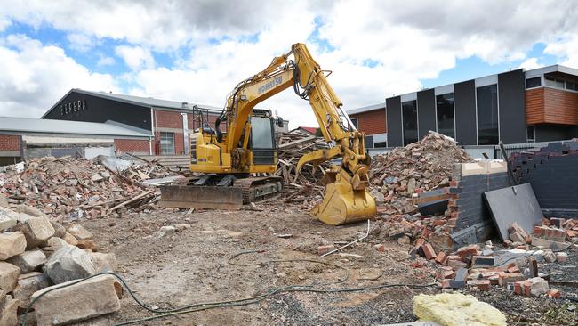 The former Rebels clubhouse in North Hobart has been demolished. Picture: NIKKI DAVIS-JONES