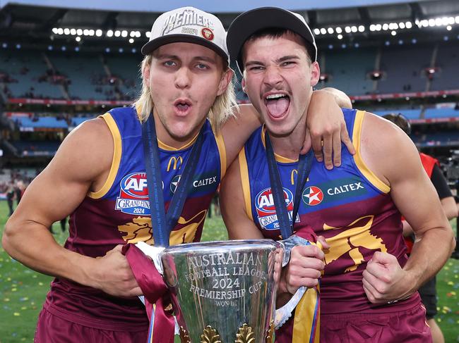 Lohmann and Wilmot with the cup. Picture: Getty Images