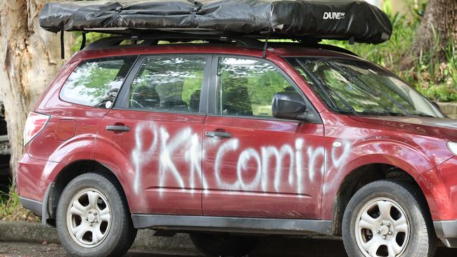 Cars that were damaged in Woollahra. Picture: Tim Hunter.