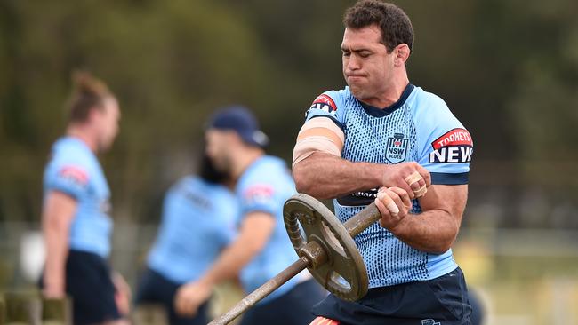 Dale Finucane during a New South Wales Blues State of Origin training session. (Photo by Matt Roberts/Getty Images)