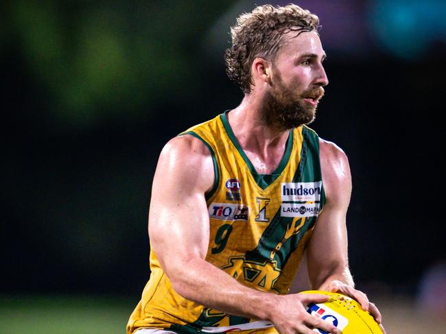 Dylan Landt playing for St Mary's in the 2024-25 NTFL season. Picture: Patch Clapp / AFLNT Media