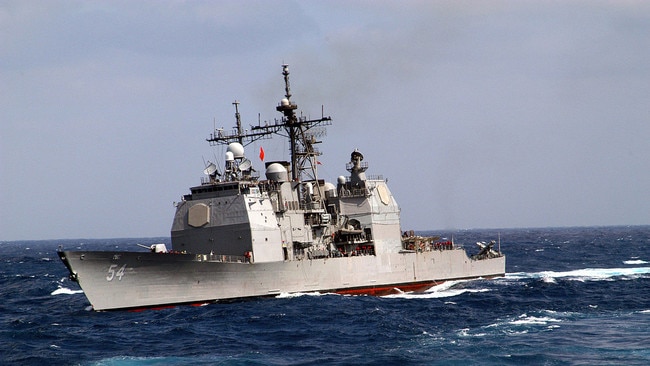 The guided missile cruiser USS Antietam.