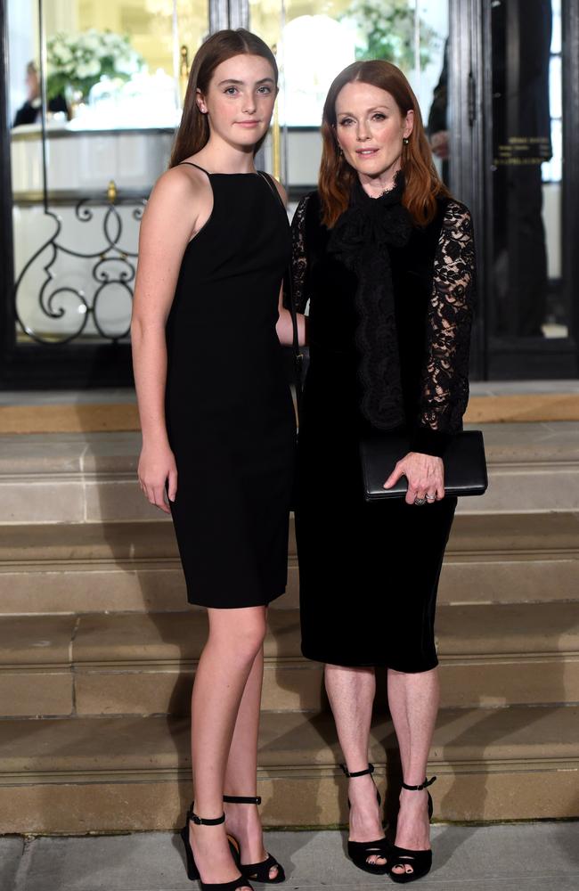 Liv Freundlich and Julianne Moore attend the Ralph Lauren fashion show during New York Fashion Weekon September 14, 2016. Picture: Getty