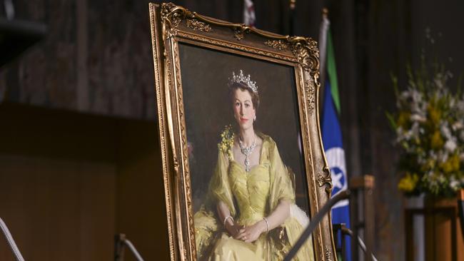 Preparations for the National Memorial Service for Queen Elizabeth II at Parliament House. Picture: Martin Ollman / Getty Images