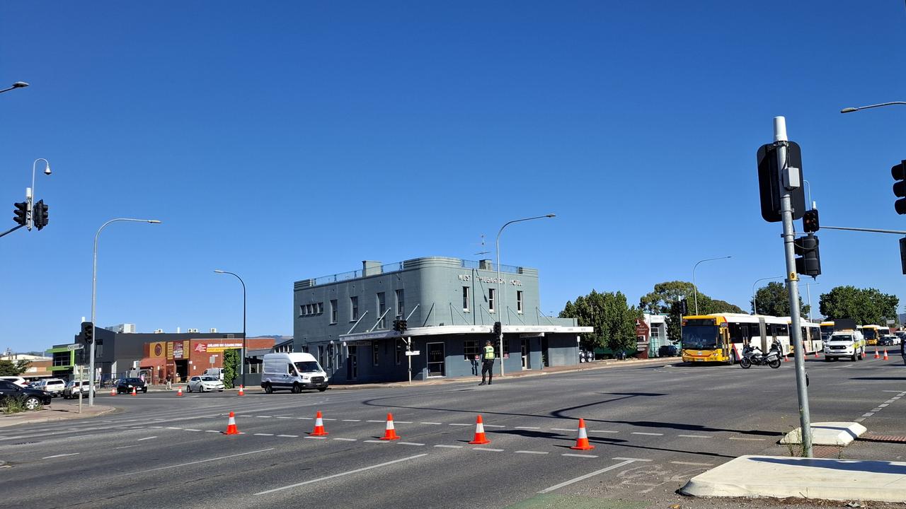 Police are at the scene of the crash at Hindmarsh. Picture: Agnes Gichuhi