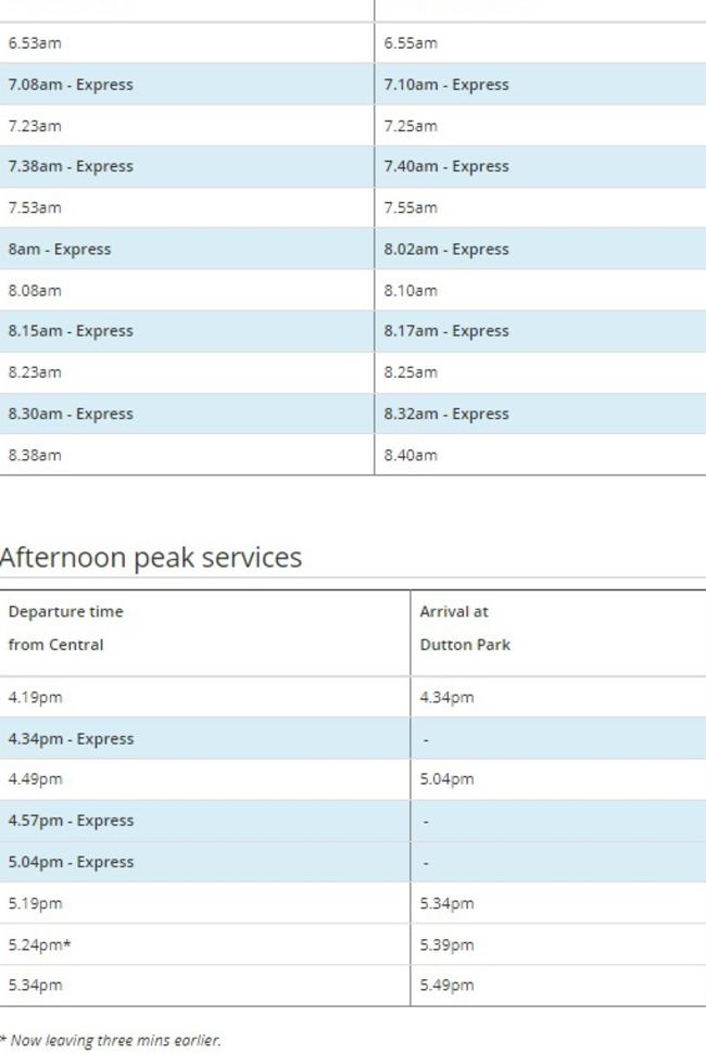 Services that are now express trains at Fairfield and Dutton Park.