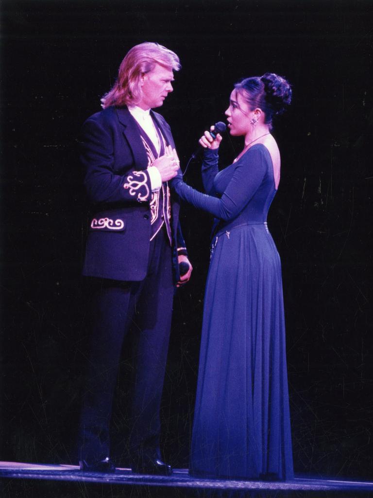 John Farnham as Jesus and Kate Ceberano as Mary Magdalene during the hugely popular musical theatre production Jesus Christ Superstar in 1992.