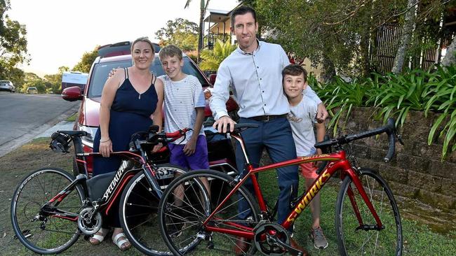 Grant and Kelly Edwards with their children Lucas and Baily. Picture: Warren Lynam