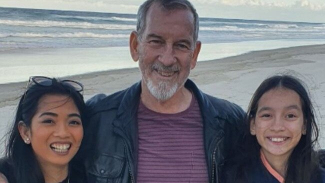 Sarah Caisip (left) with her father Bernard Prendergast and sister Isobel Prendergast