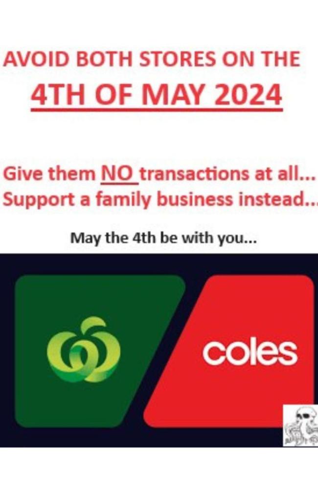 Pro-cash advocates have organised a national boycott against Woolworths and Coles this Saturday, claiming the supermarket giants are involved in an imminent push to turn Australia cashless.