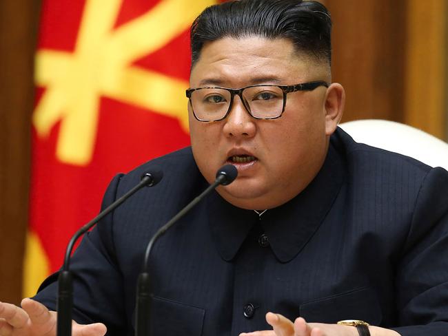 TNorth Korean leader Kim Jong-un speaks during a meeting of the Political Bureau of the Central Committee of the Workers' Party of Korea (WPK) on April 11. Picture: KCNA