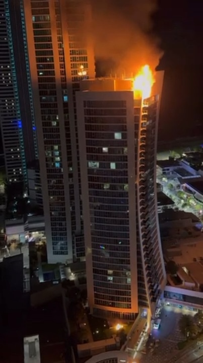 Emergency services called to fire at the Hilton in Surfers Paradise.