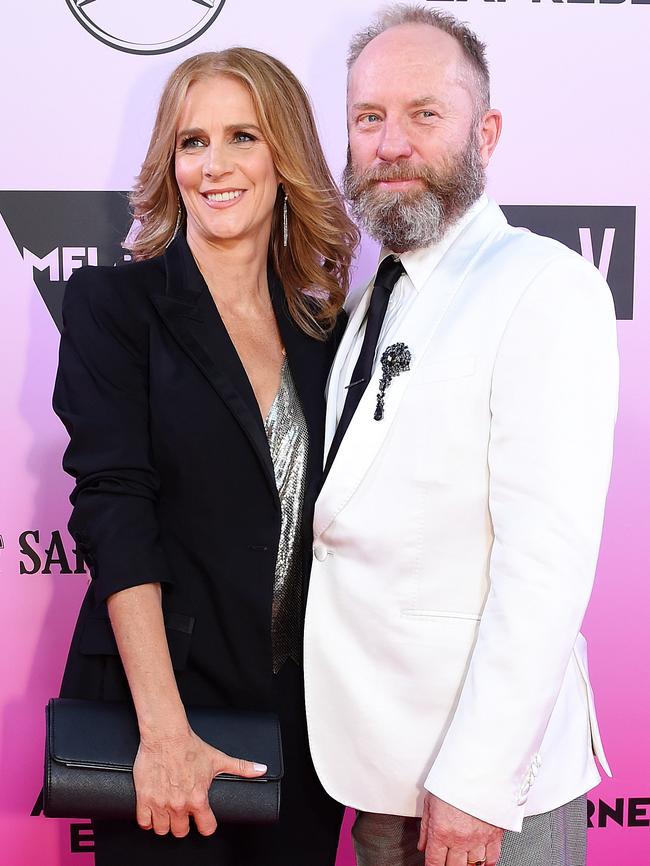 Rachel Griffiths and husband Andrew Taylor. Picture: Josie Hayden