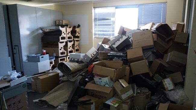 Rooms where officers worked are now filled with years-old junk.