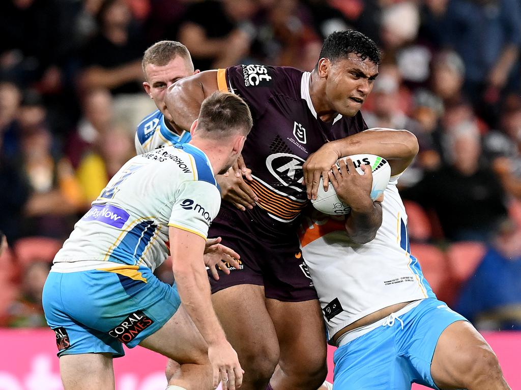 Tevita Pangai Junior was dangerous all night. Picture: Bradley Kanaris/Getty Images