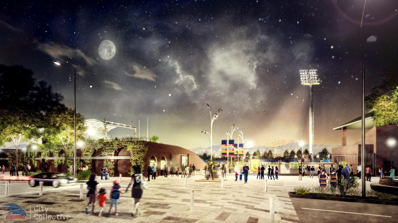 Adelaide Crows artist impressions of their new entrance at Thebarton. Picture: City Collectiv