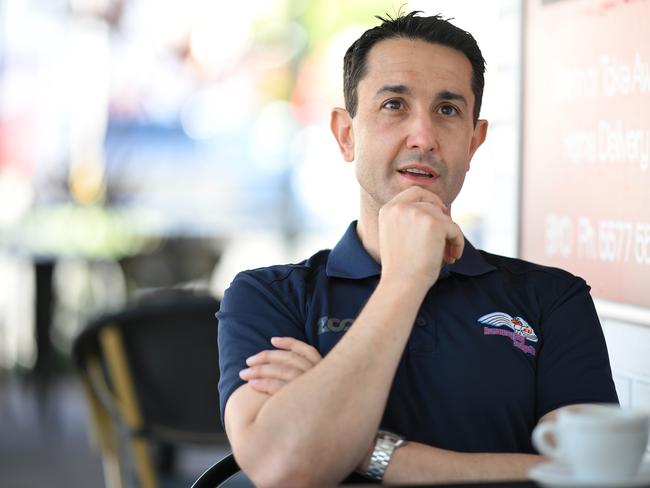 15/10/2023: Queensland LNP Opposition Leader David Crisafulli,  at his local bakery in Paradise Point on the Gold Coast .Crisafulli is about a year out from crucial state election, in 2024.  pic: Lyndon Mechielsen/The Australian