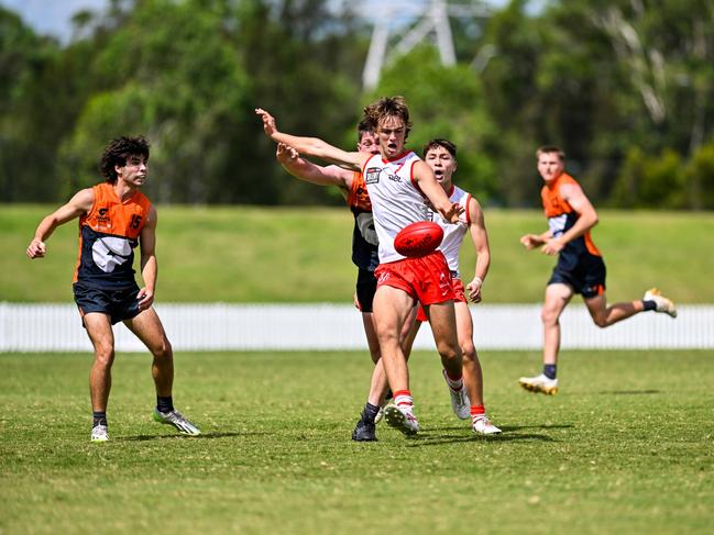 Swans Academy young gun Noah Chamberlain in action. Picture: Keith McInnes Photography