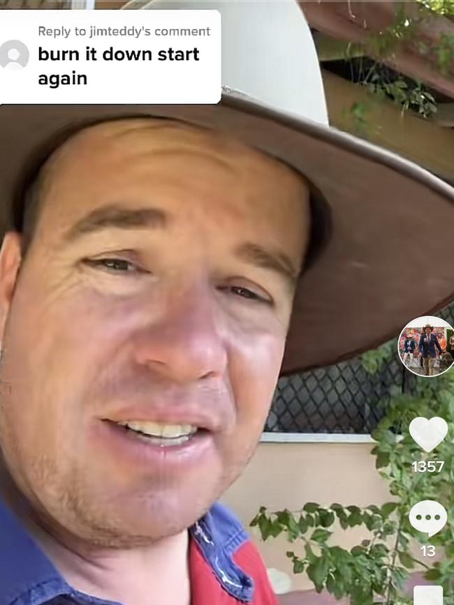 Screenshots from the natredgrave account on TikTok of the Charters Towers property renovation.