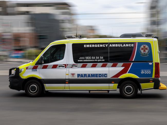 Ambulances were stuck outside Box Hill Hospital for hours as lengthy delays in the emergency department kept paramedics off the road for hours. Picture: Getty Images