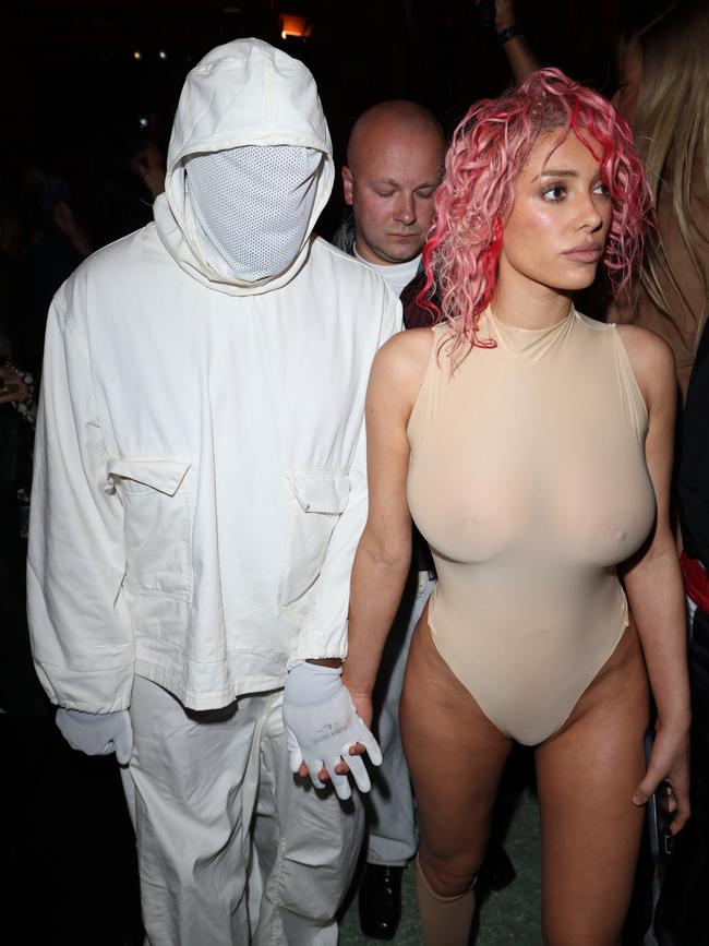 The couple attended Paris Fashion Week in June in bizarre attires. Picture: Peter White/Getty Images