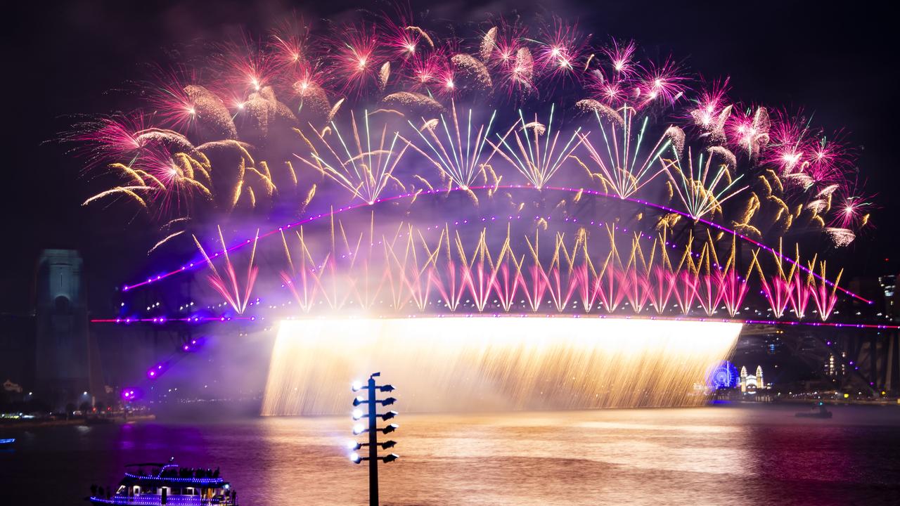 The broadcast showcased the spectacular fireworks display around Sydney Harbour. Picture: NCA NewsWire / Monique Harmer