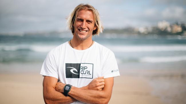 Surfer Owen Wright after scoring an unprecedented two perfect 20 heats at the Fiji Pro. Picture: Jonathan Ng