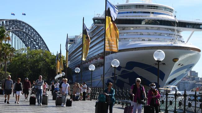 The disembarkation of passengers from the Ruby Princess has sparked an official inquiry, after many came down with COVID-19. Picture: AAP