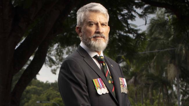 QNPBNMThis is a portrait of retired soldier Jamie Heron. We need him standing or sitting (on a nice chair) at the end of his driveway as this is what is being suggested of citizens to commemorate Anzac Day - a driveway dawn service of sorts.