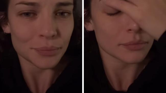 The amusing sight of influencer Abbie Chatfield in tears because Greens leader Adam Brandt may lose his seat. Picture: Instagram
