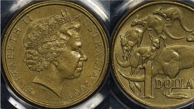 Australian 2000 $1 / 10 cent Mule coin. Picture: The Australian Coin Collecting Blog