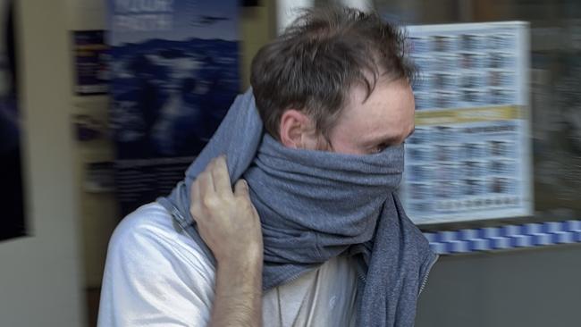 Christopher John Duff leaving Waverley Police Station on Thursday.