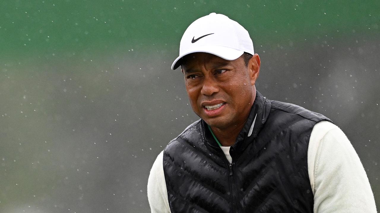 Tiger Woods was in serious pain at the Masters. (Photo by ROSS KINNAIRD / GETTY IMAGES NORTH AMERICA / AFP)