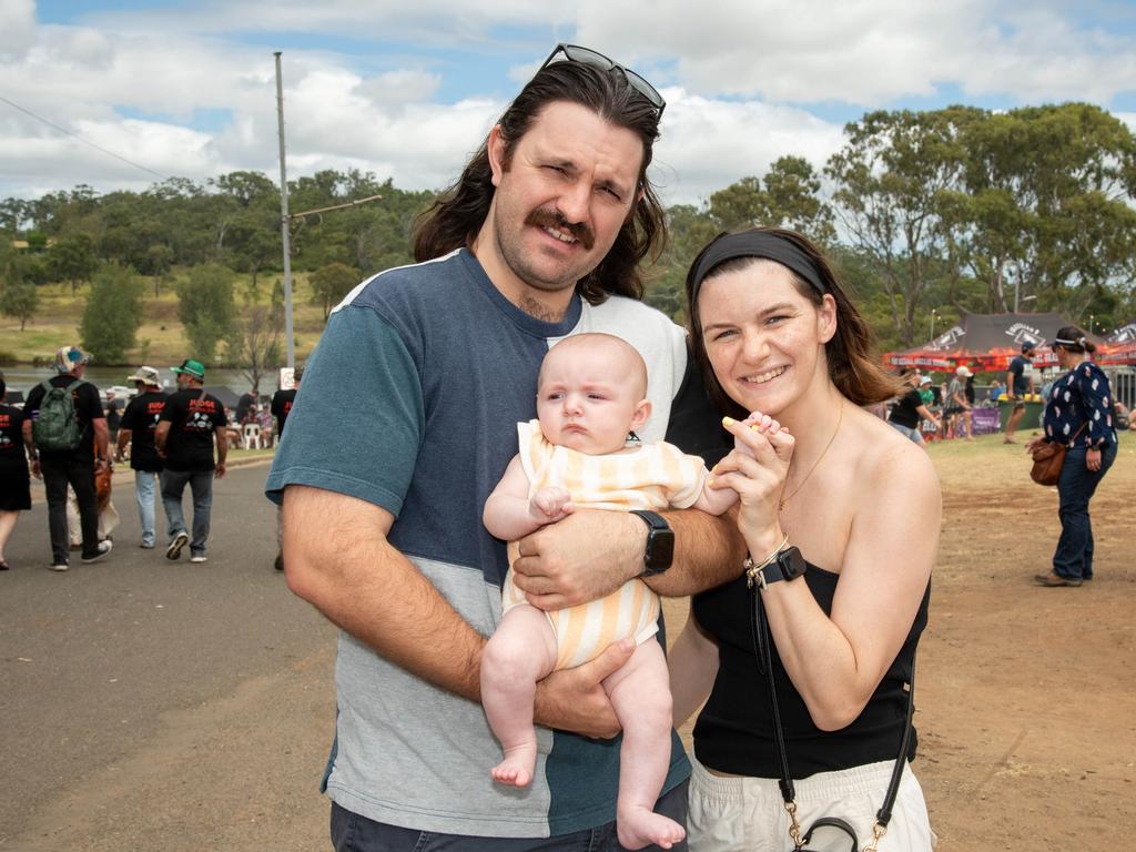 Adrian and Bronte Cassaniti and their daughter Sofia at Meatstock - Music, Barbecue and Camping Festival at Toowoomba Showgrounds, Sunday, March 10th, 2024. Picture: Bev Lacey